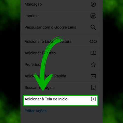 Clique em Adicionar à tela inicial