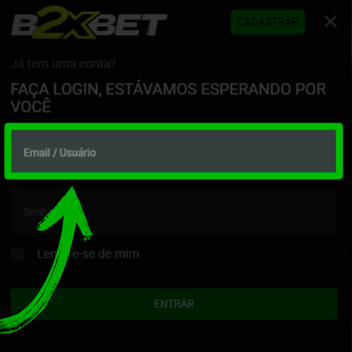 Digite seu endereço de e-mail na b2xbet